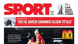 La portada de SPORT de hoy