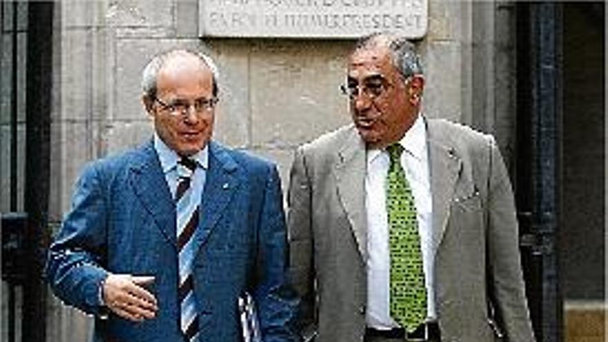 El president, José Montilla, i el conseller, Joaquim Nadal.