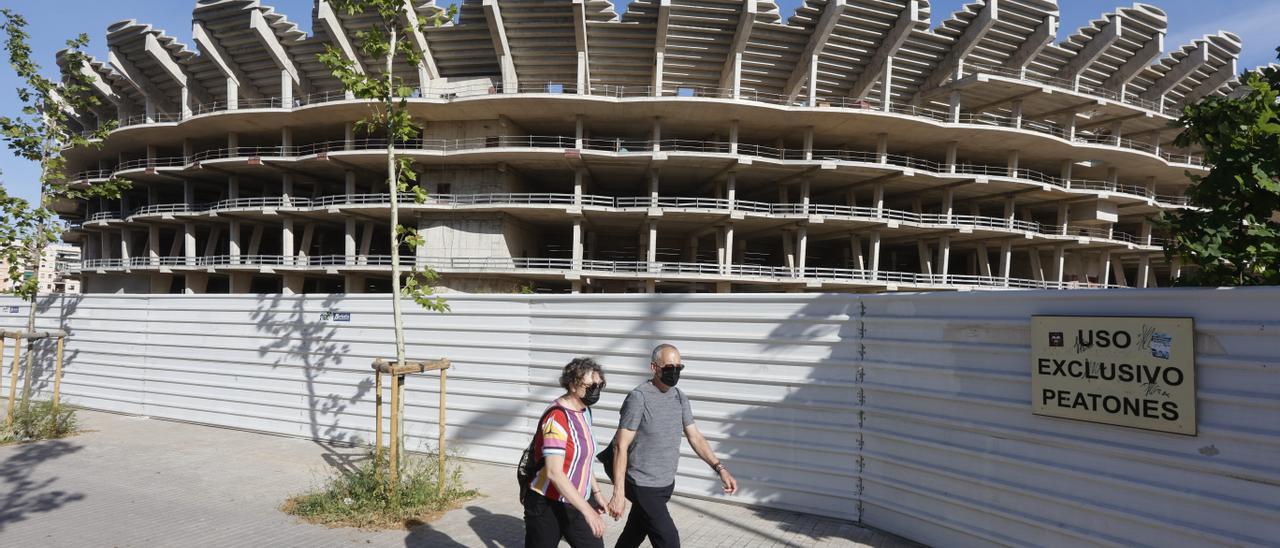 Una imagen de archivo de las obras del nuevo estadio del Valencia CF