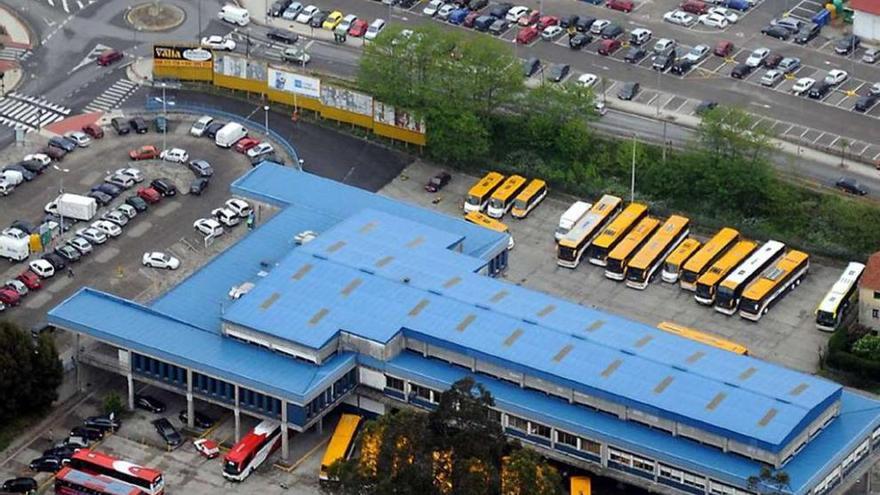 Una vista aérea de la Estación de Autobuses de Pontevedra.