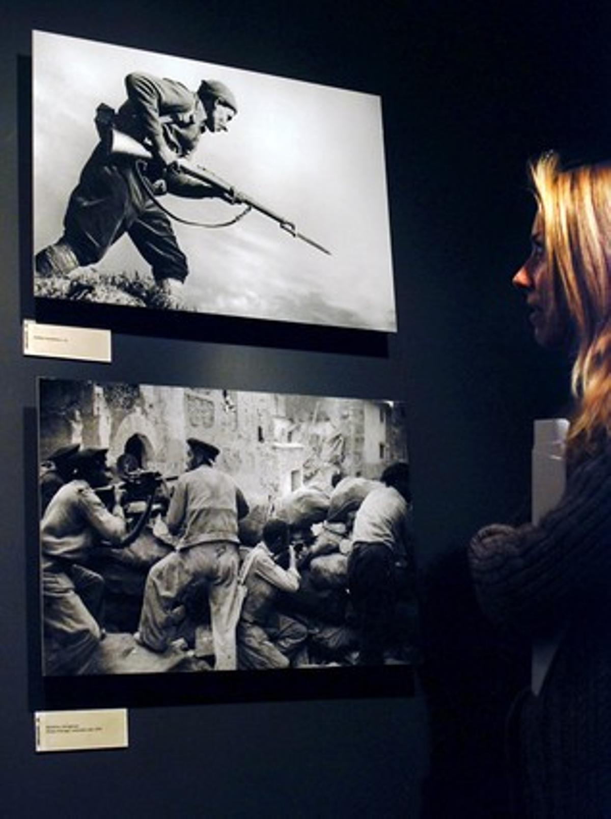 Dos imágenes de la guerra civil tomadas por el fotoperiodista Centelles, presentes en la muestra de Girona.