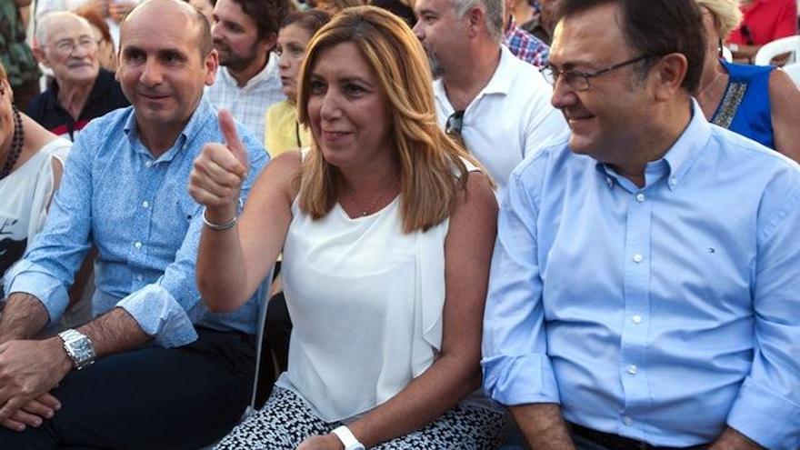 Conejo, Díaz y Heredia, en una foto de la última campaña electoral de junio.