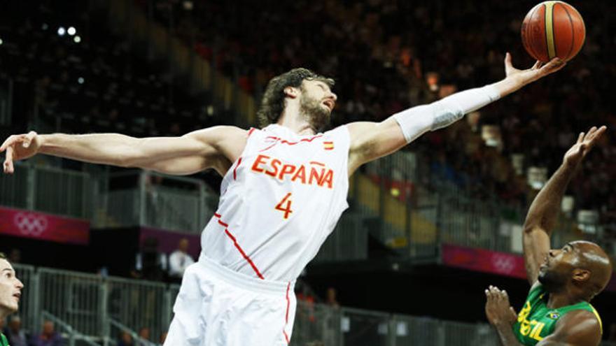 Pau Gasol durante el partido contra Brasil.