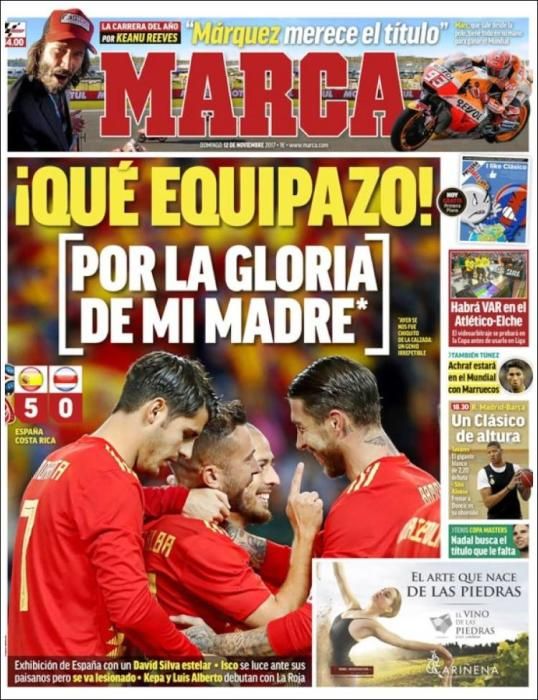 Portadas domingo 12 de noviembre de 2017