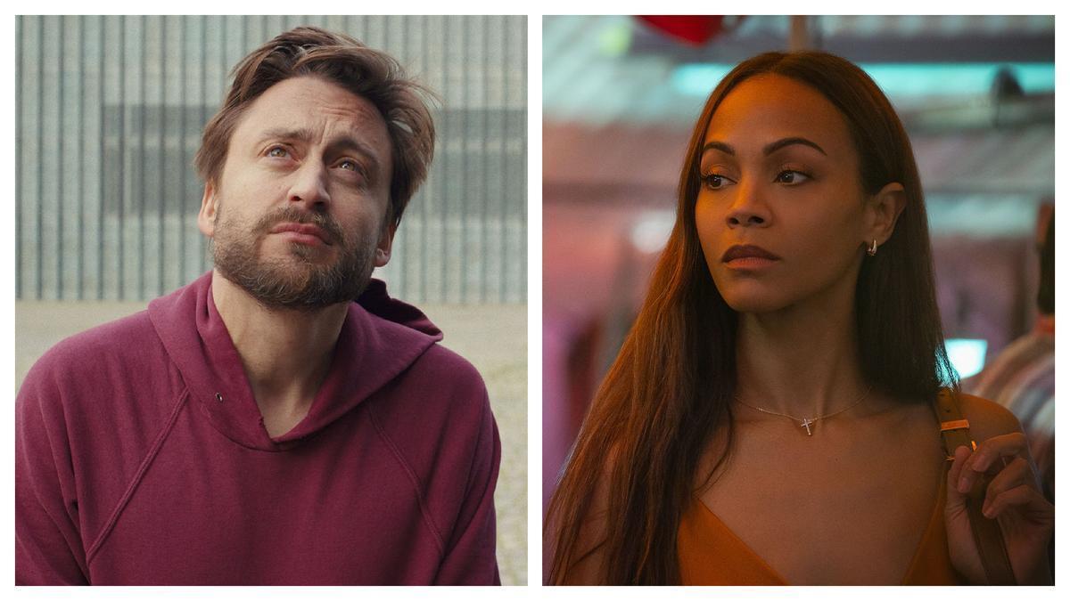 Kieran Culkin en 'A real pain' y Zoe Saldaña en 'Emilia Pérez'.