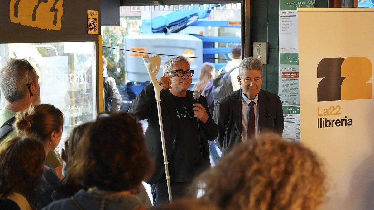 Les imatges del pregó de Sant Jordi de Sergi López a la Llibreria 22