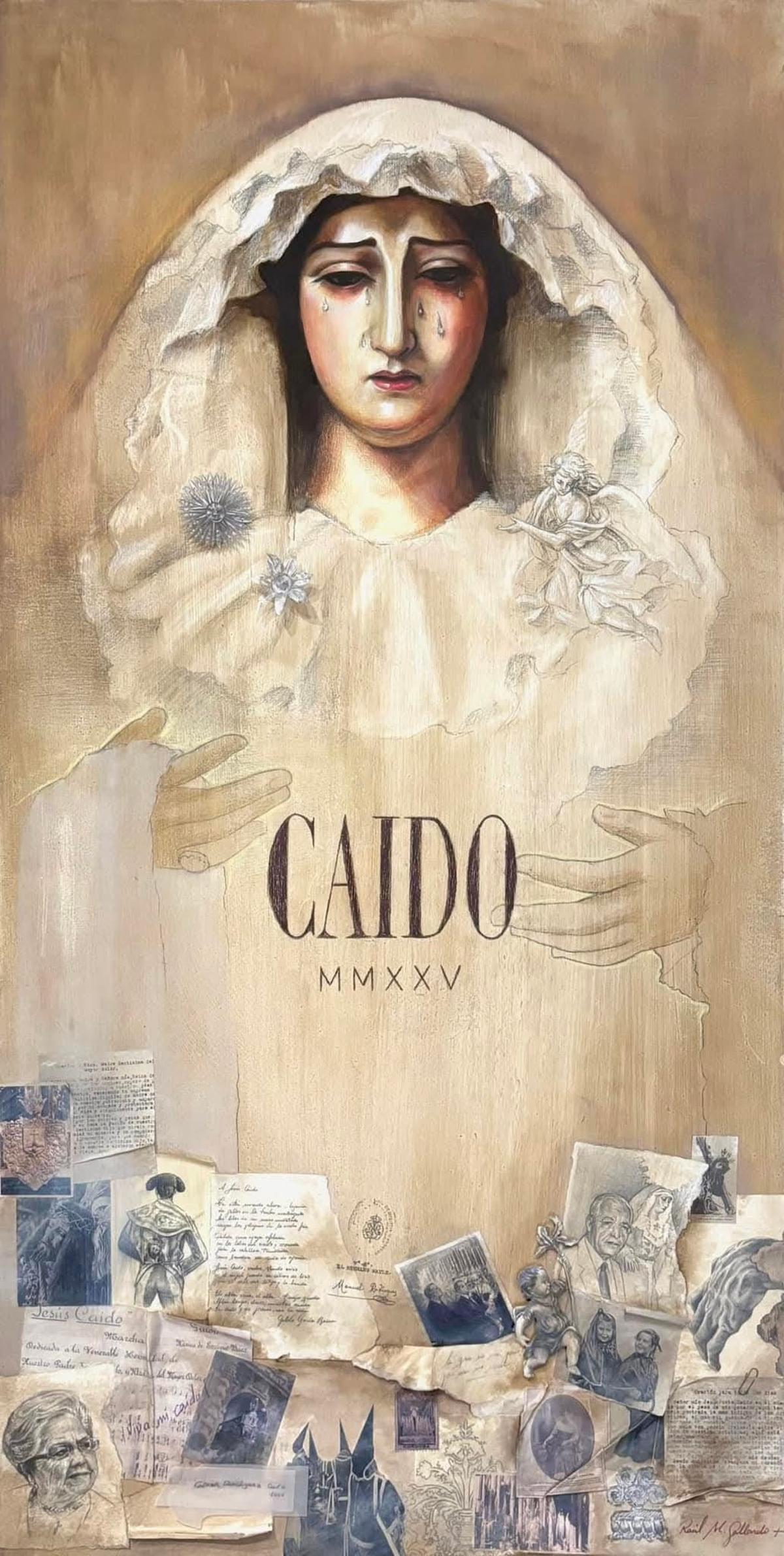 Cartel de Raúl Muñoz realizado para la hermandad de Nuestro Padre Jesús Caído.
