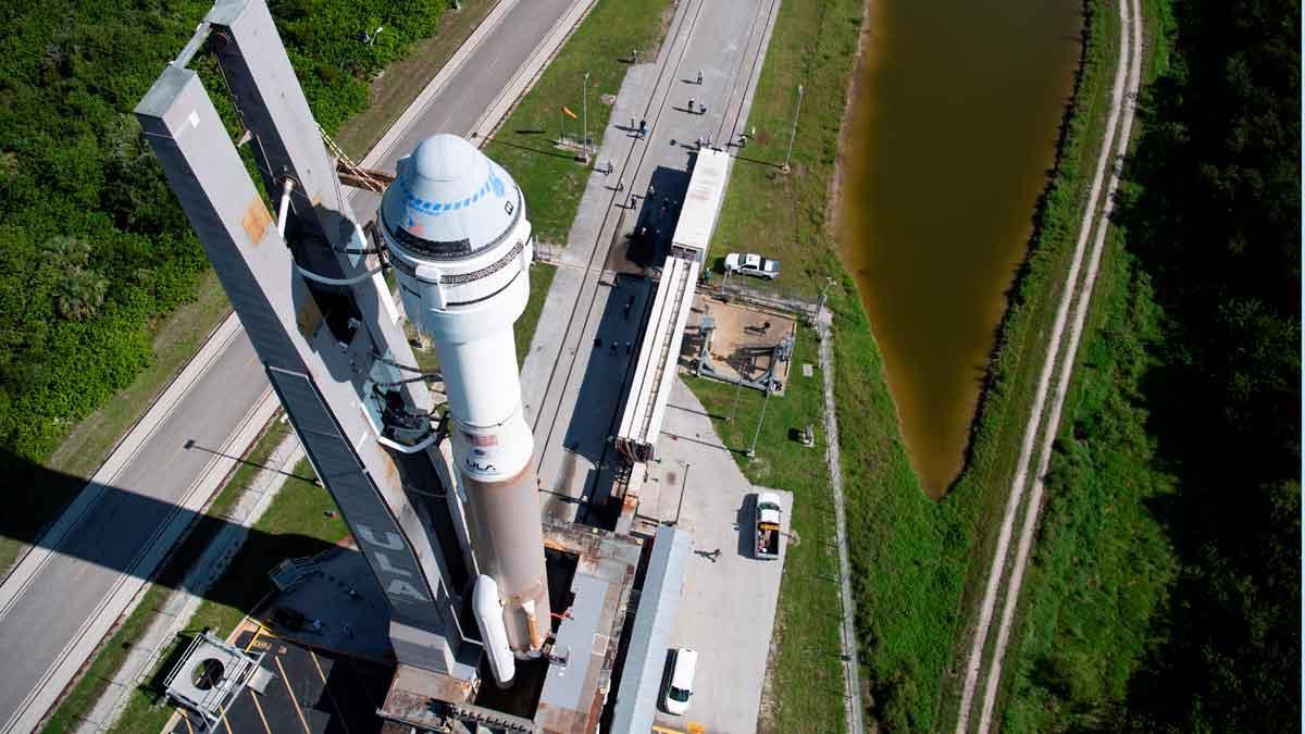 La cápsula Starliner, antes de su lanzamiento.