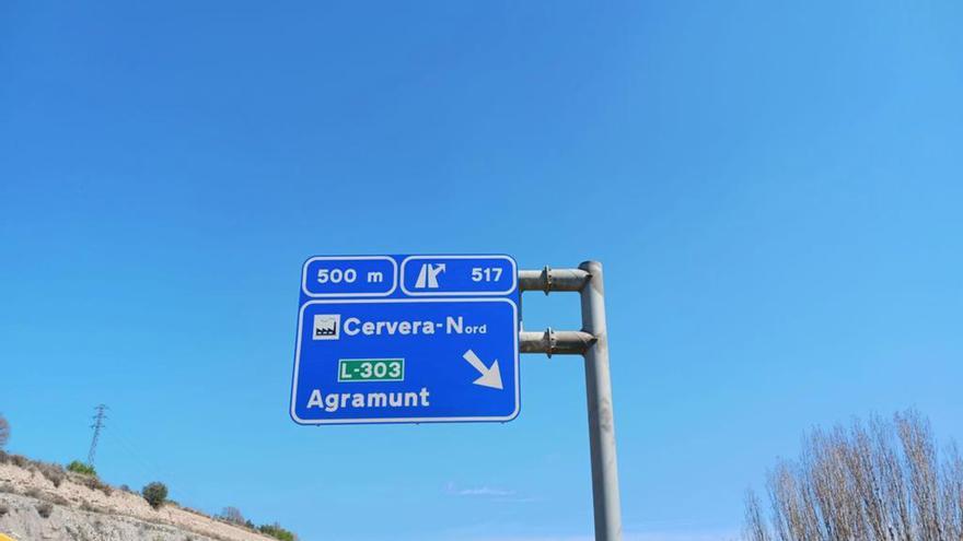 El govern espanyol canvia el rètol en castellà de l&#039;A-2 a Cervera i ho qualifica &quot;d&#039;error en la retolació&quot;