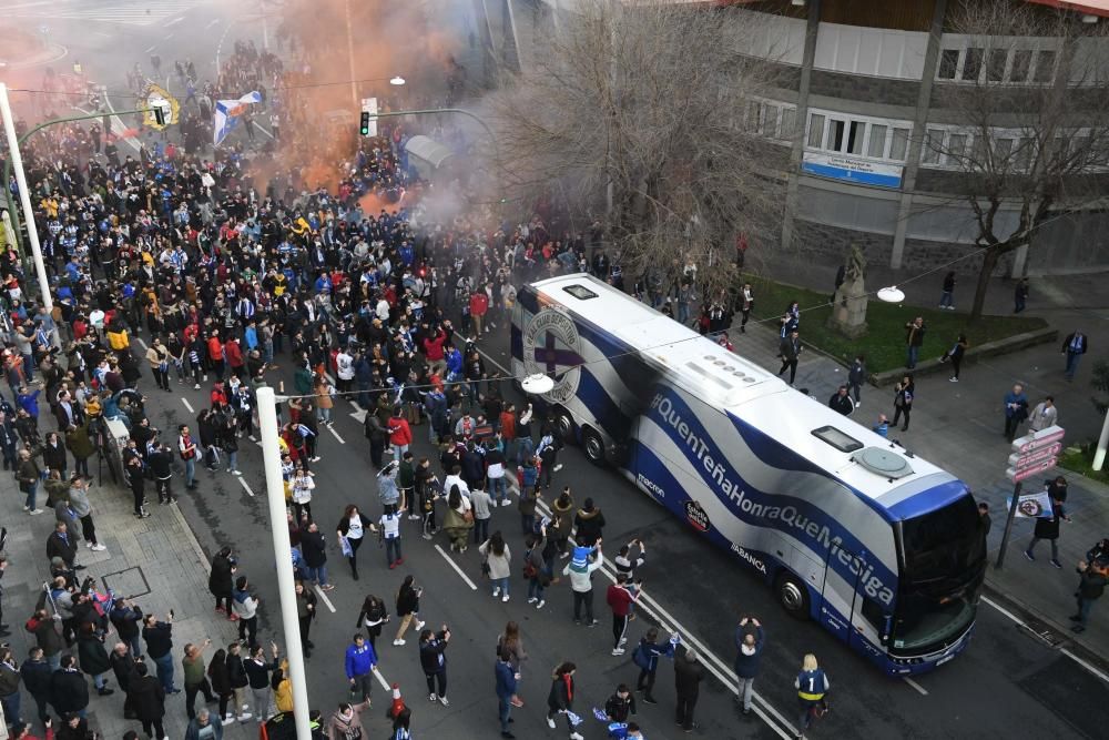 Llegada a Riazor antes del Dépor-Las Palmas