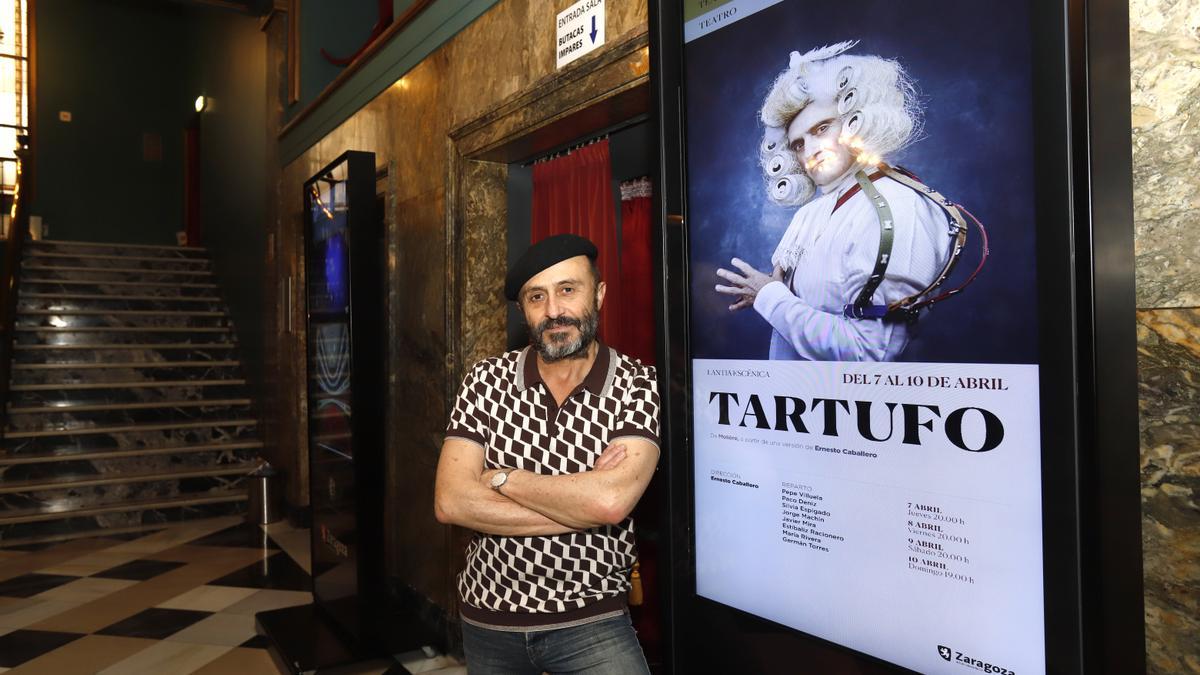 El actor Pepe Viyuela, este miércoles en la presentación de la obra en el Teatro Principal de Zaragoza.