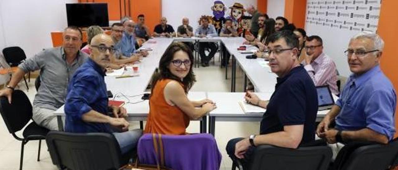 Julià Àlvaro, Mónica Oltra, Enric Morera y Joan Ribó en una ejecutiva de Compromís.