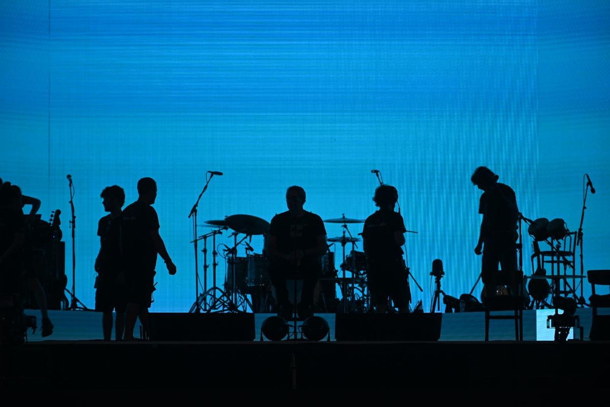 La banda de Sabina ensaya antes del concierto.