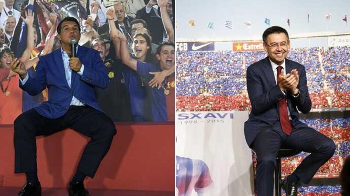 Entre Laporta y Bartomeu, que asumió la presidencia después de la renúncia de Rosell, suman 24 títulos para el FC Barcelona (12+12)