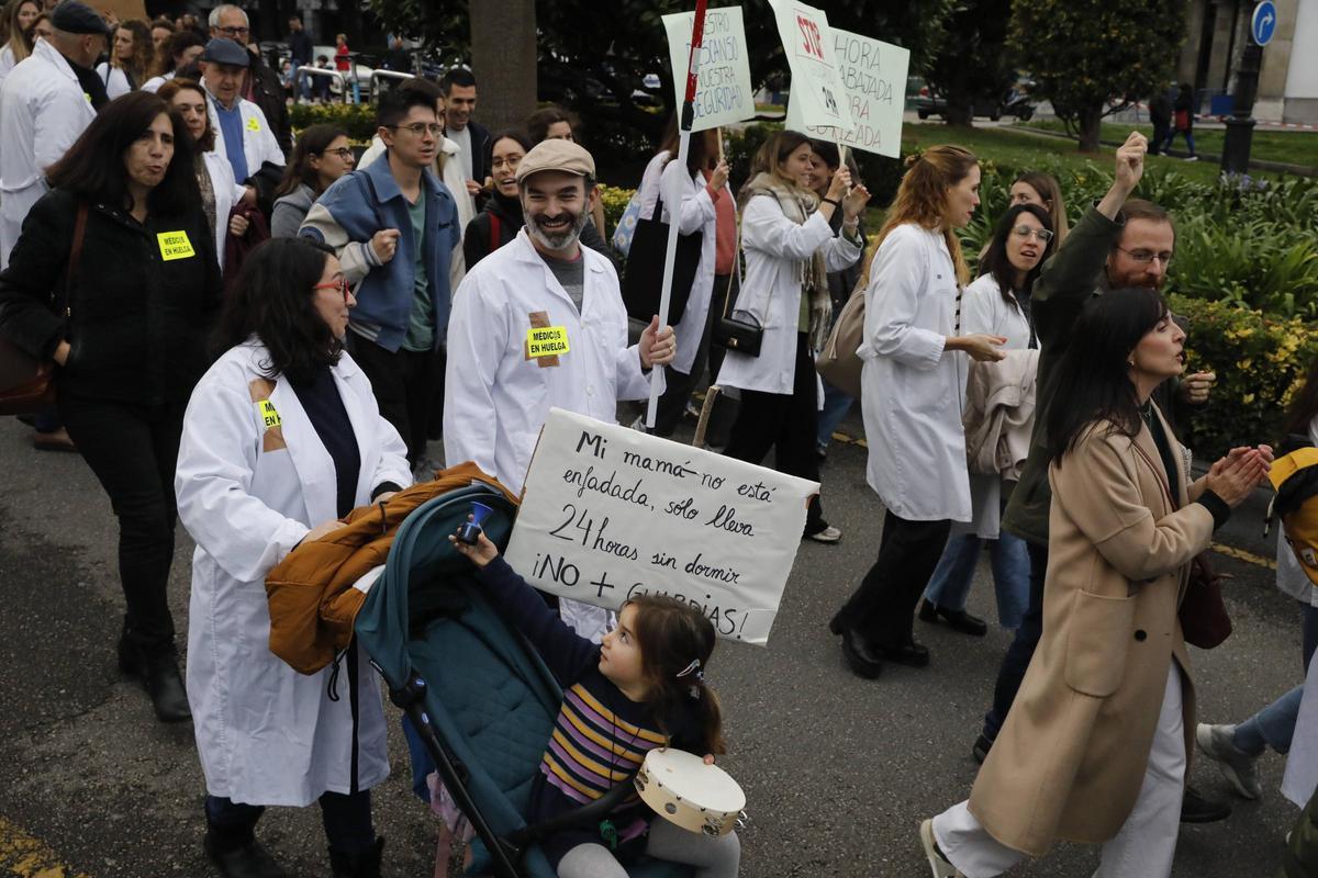 Manifestación de médicos, en Oviedo, el pasado 11 de diciembre.