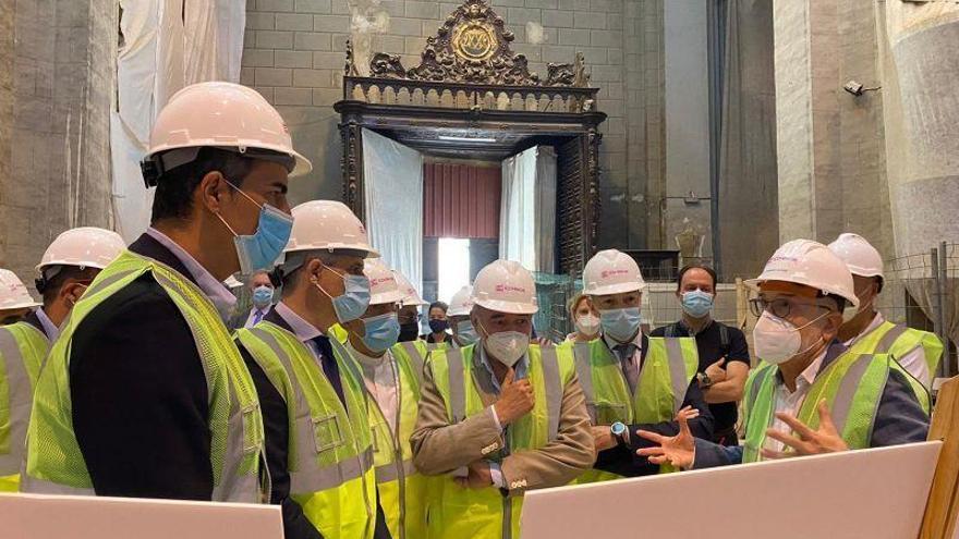Las obras de restauración del interior de la Colegiata de Santa María de Calatayud concluirán en 2022