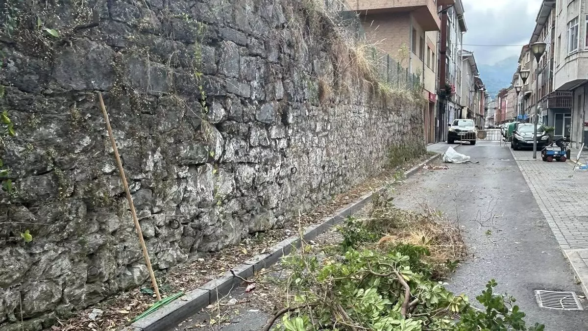Laviana limpia y acondiciona los muros de la "Calle Atrás"