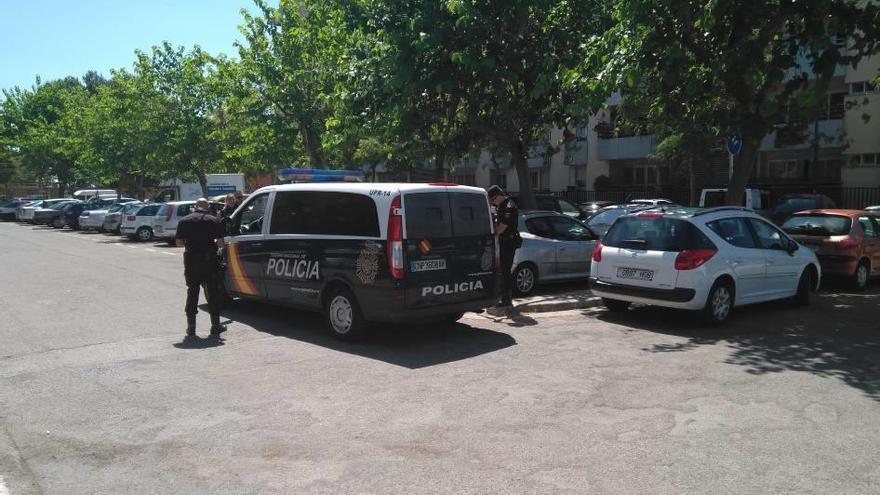Agentes de Policía en Nou Llevant, donde se cometieron varios de los atracos a ancianas.