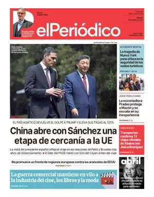 La portada de EL PERIÓDICO del 12 de abril de 2025