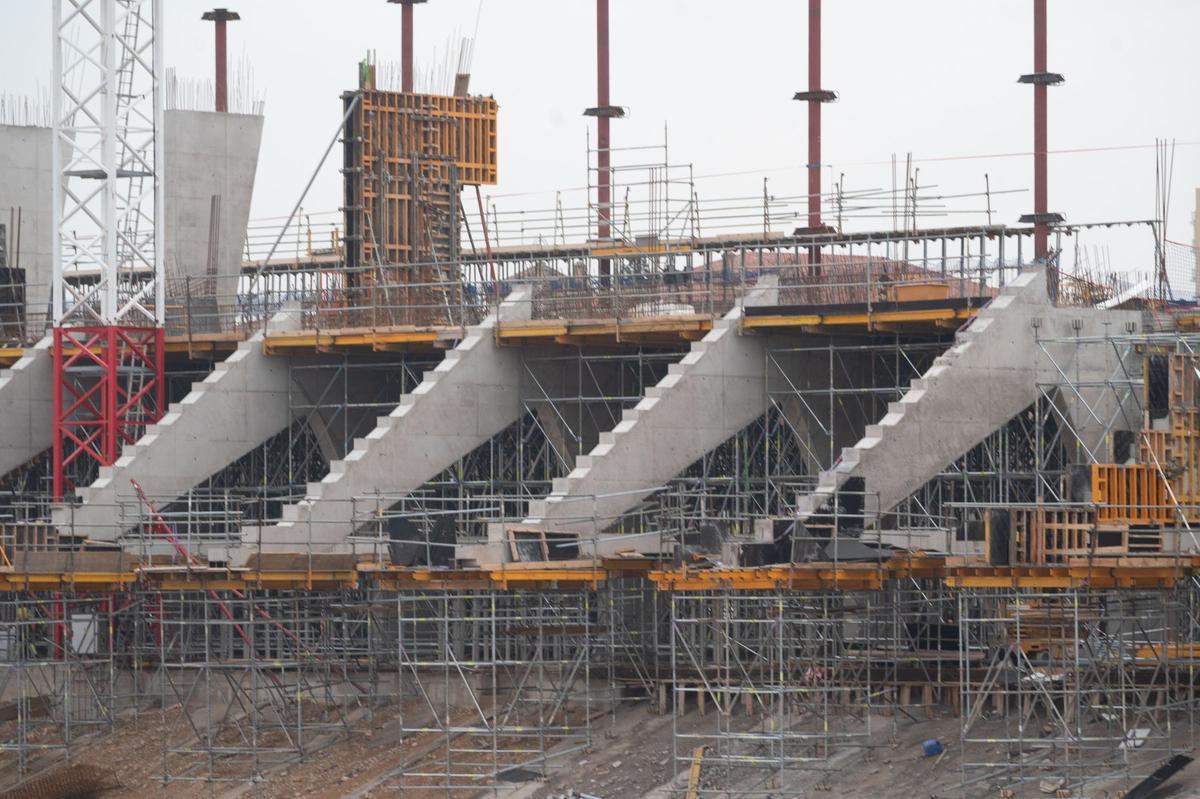 Aspecto actual del nuevo Gol Sur de La Romareda.