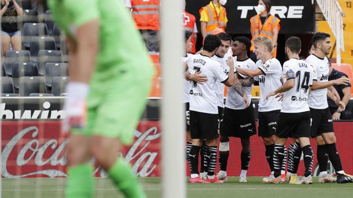 El Valencia celebrando uno de los tantos