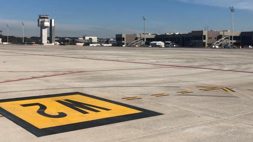 L&#039;aeroport de Girona acaba la millora del paviment de la plataforma d&#039;aparcament d&#039;avions