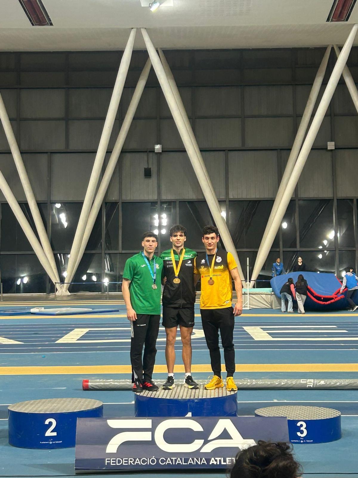 Oriol Castells, amb el bronze assolit a la prova de salt de llargada