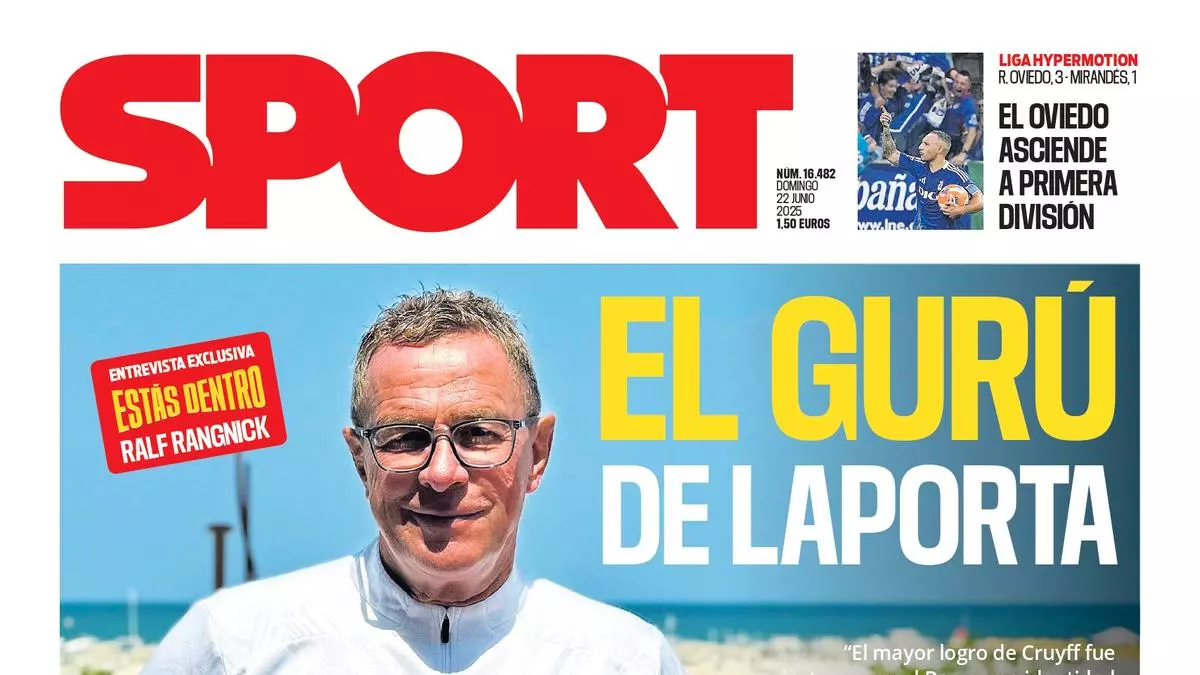 La portada de SPORT de hoy domingo, 22 de junio de 2025