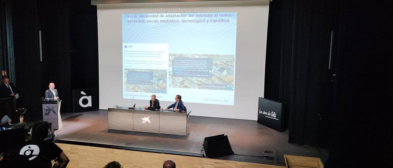 Jose Ángel Núñez, jefe de Climatología de Aemet, este jueves en el CaixaForum.