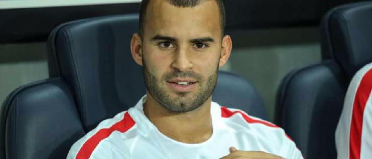 Jesé Rodríguez, en el banquillo del PSG durante un partido de esta temporada.