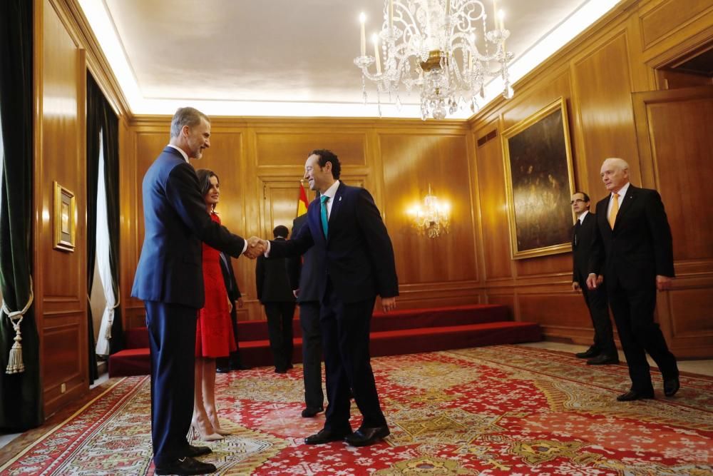 Los Reyes reciben los premiados con las Medallas de Oro de Asturias