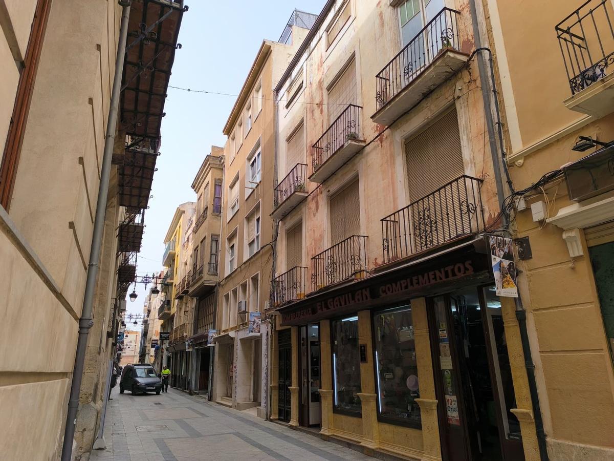 Fachadas de edificios en el centro histórico de Orihuela