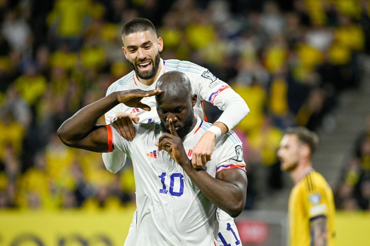 Romelu Lukaku, haciendo días antes la misma celebración que desencadenó los incidentes racistas contra la Juventus.