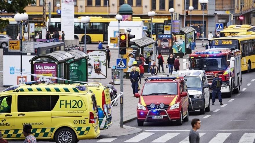 Imagen del atentado en Turku del pasado viernes.