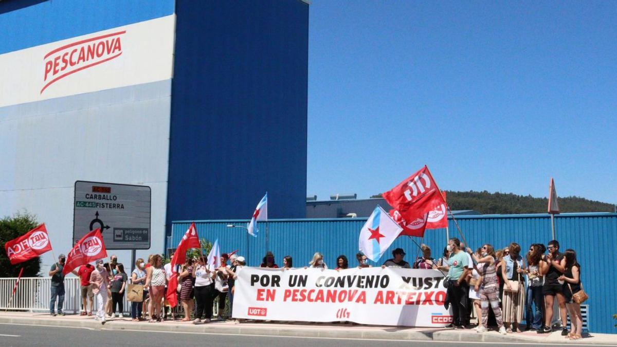 Nueva jornada de protestas en Pescanova Arteixo  | L. O.