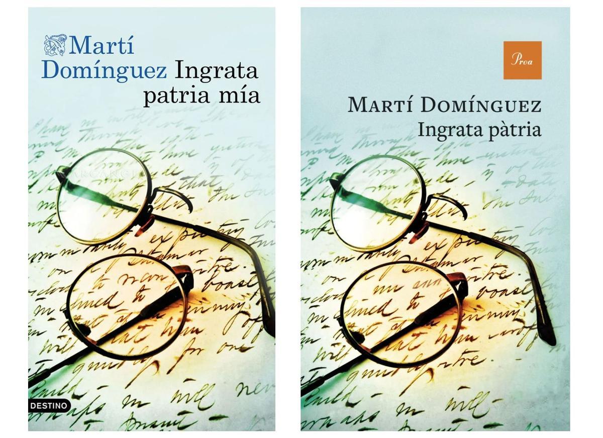 Las portadas del último libro de Martí Domínguez en su versión en castellano y valenciano.
