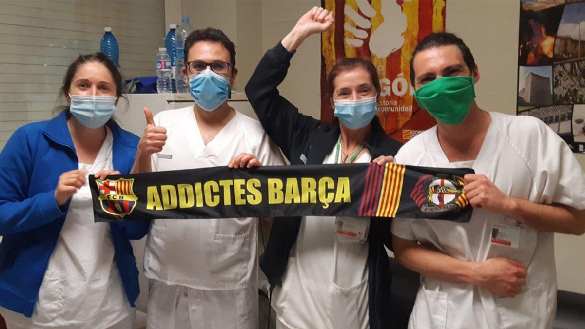 La PB Addictes Vinaròs ayudó al personal del Hospital Comarcal de su localidad
