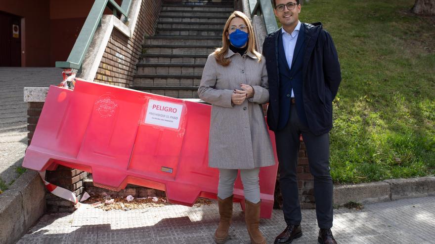 El PP de Zamora critica el abandono de las escaleras que van del Ángel Nieto al Bolón