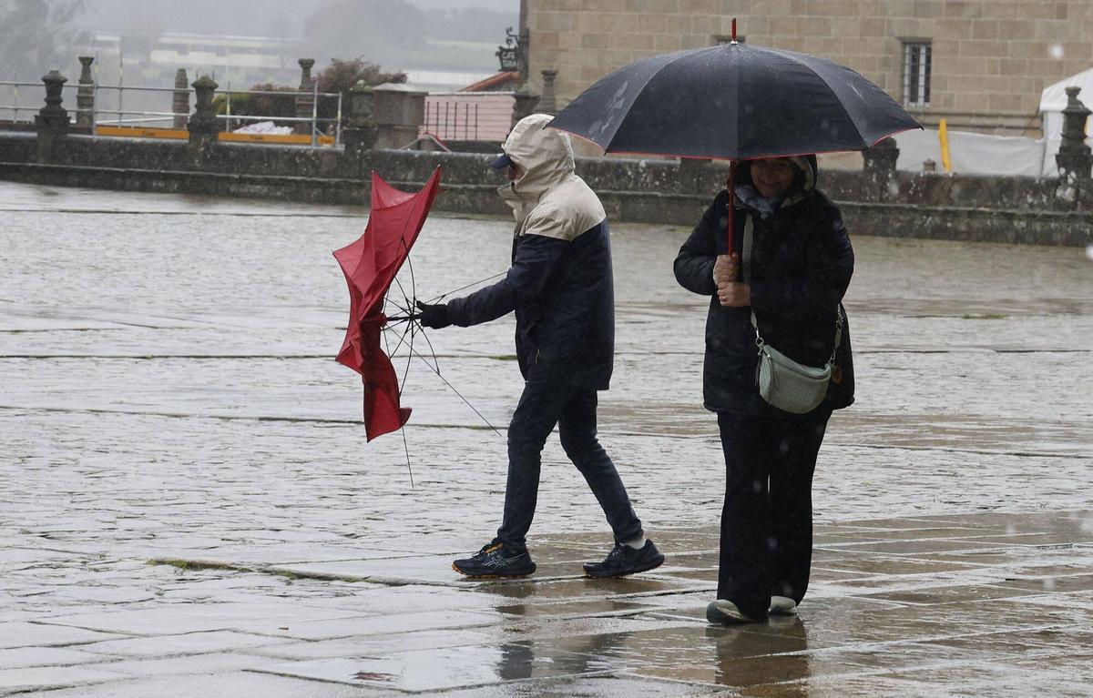 Efectos de las borrascas en Santiago.