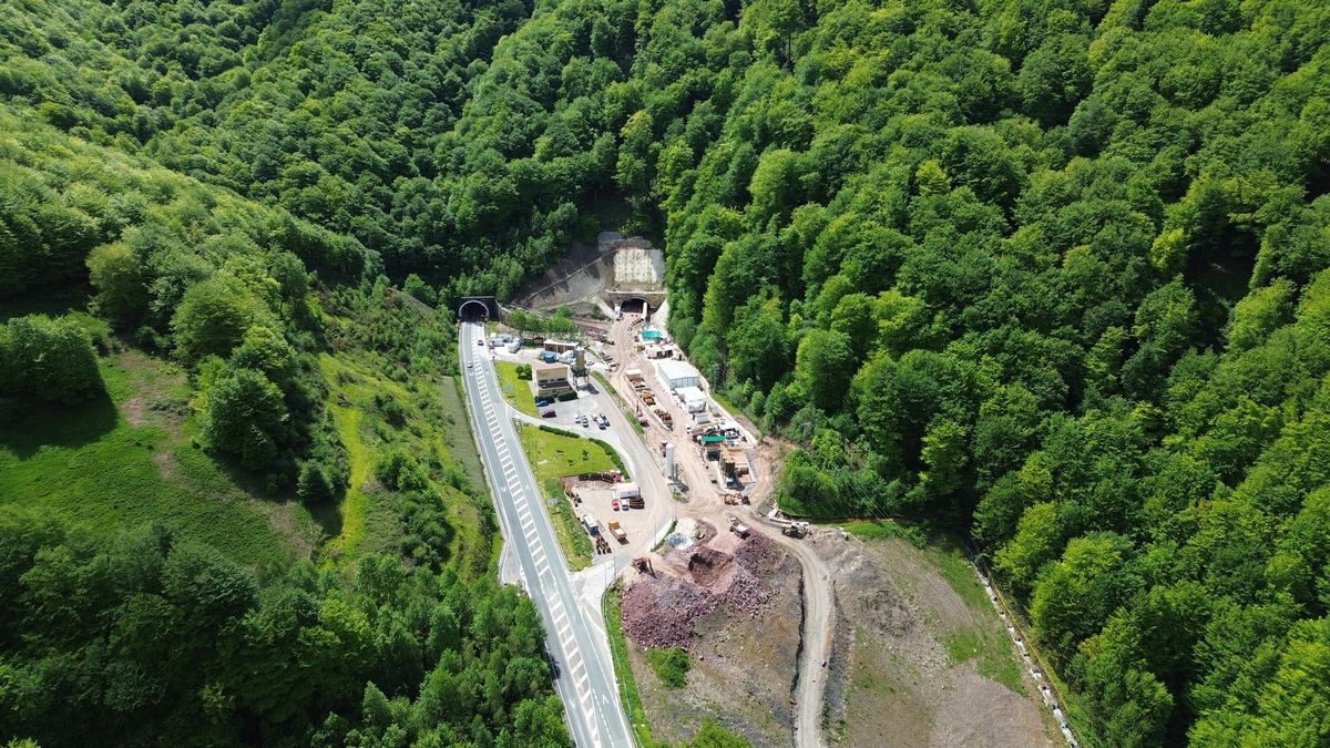 Estado de las obras del túnel de Belate en su entrada norte el pasado mayo.