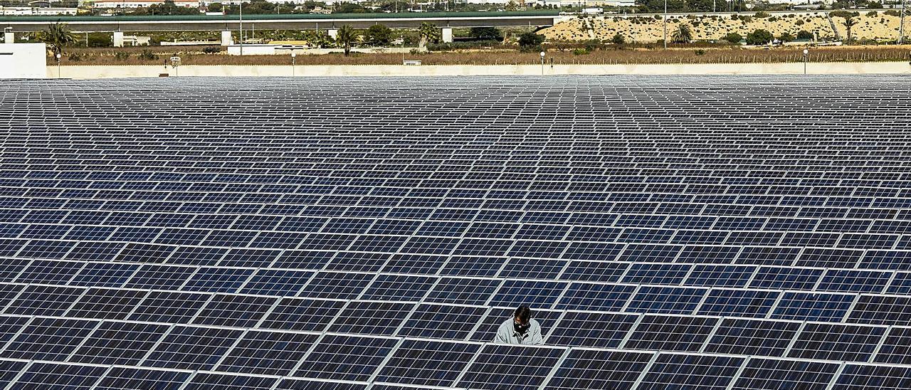 Planta solar de grandes dimensiones ubicada en el municipio alicantino de Crevillent. | ANTONIO AMORÓS