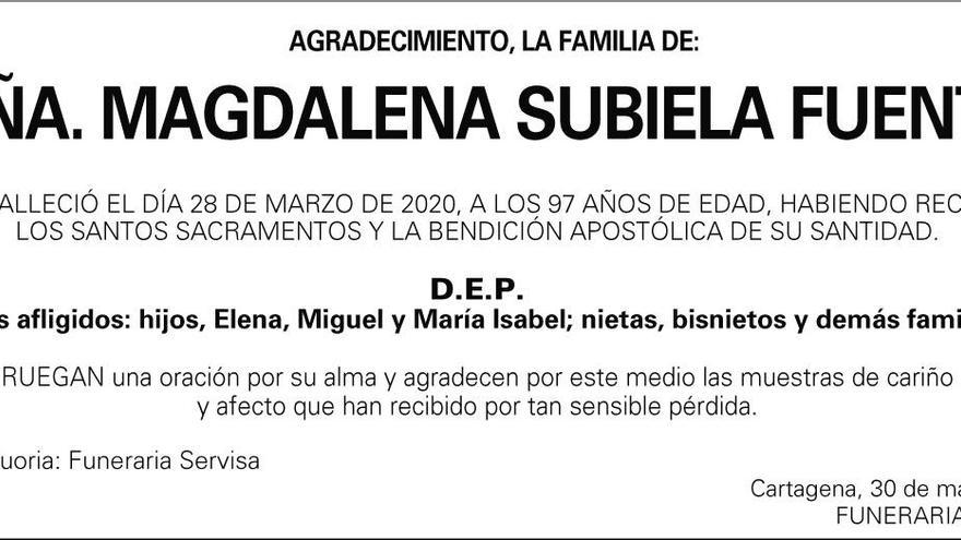 Dª Magdalena Subiela Fuentes