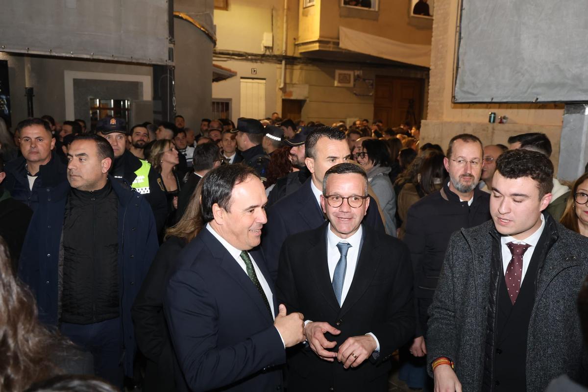 El president de la Generalitat, Juanfran Pérez Llorca, con el alcalde de Canals, Nacho Mira.