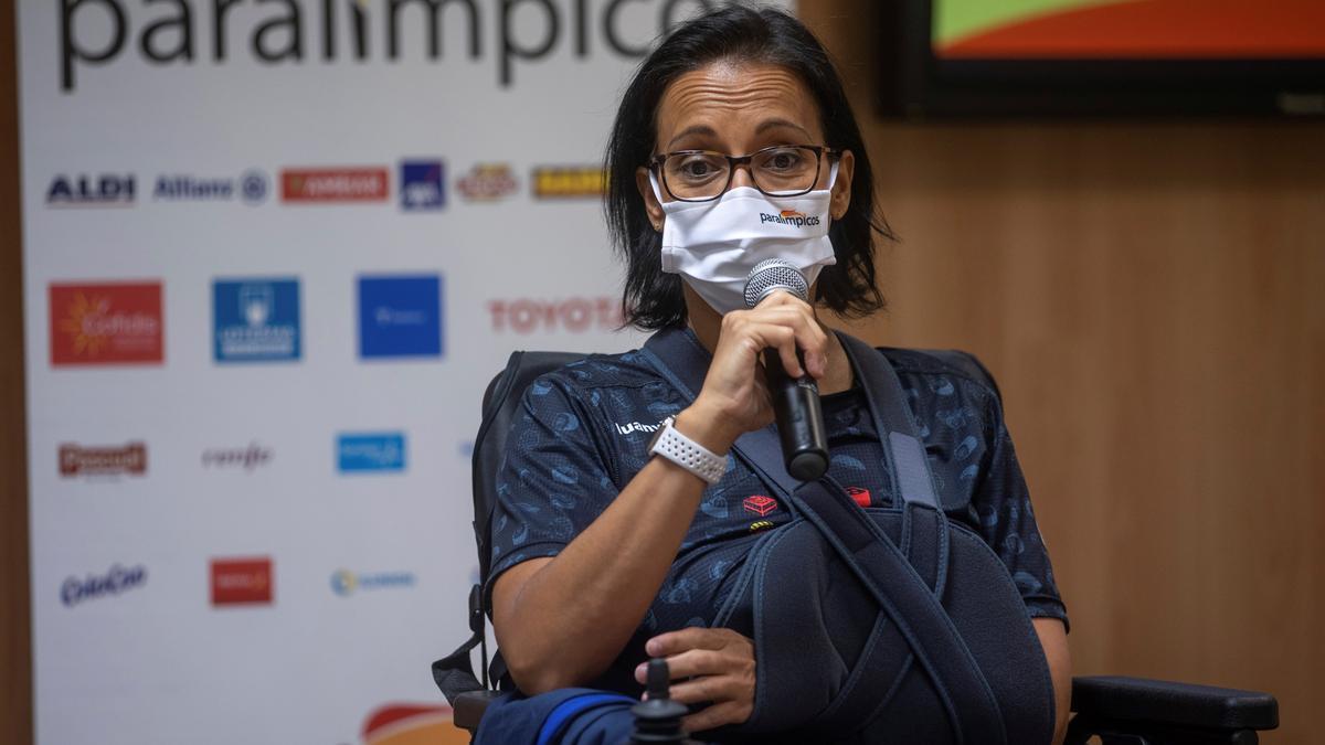 Teresa Perales, ayer en el acto de presentación de la expedición española.