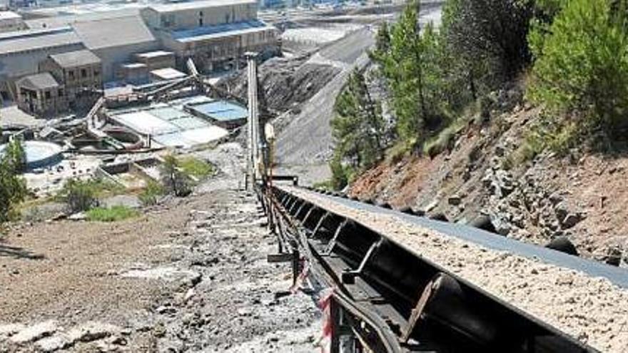 Cinta transportadora del material que es diposita al runam del Cogulló