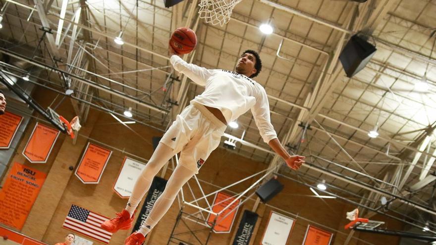 Pablo Tamba, en un entrenaniento con Idaho State.