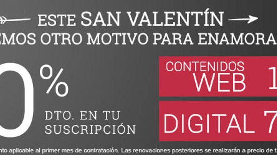 Promoción San Valentín: Hazte suscriptor digital de FARO DE VIGO con un 50% de descuento