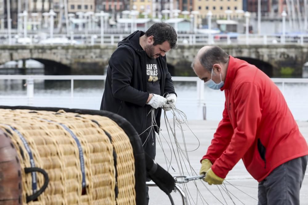 El globo de Gijón sobrevuela la ciudad