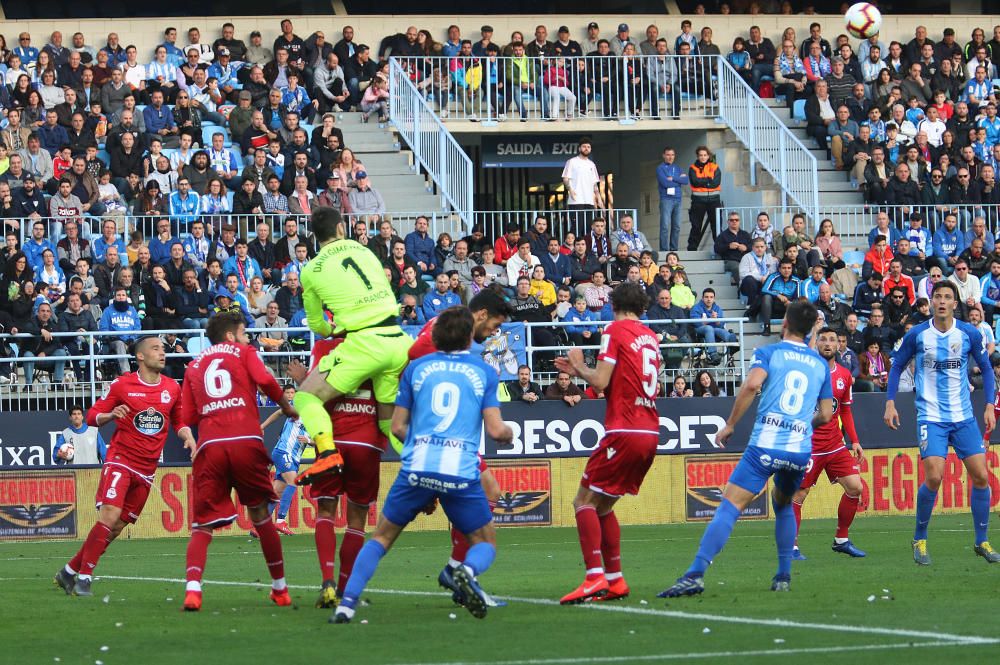 El conjunto malaguista y el gallego igualan a cero en el partido más atractivo de la jornada en la Liga 123