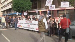 Antiguas protestas contra bancos en el ’TN’.